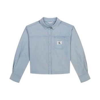 Calvin Klein | Big Girls Boxy Button Front Shirt,商家Macy's,价格¥180