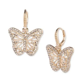 MARCHESA | Gold-Tone Crystal Butterfly Drop Earrings,商家Macy's,价格¥335