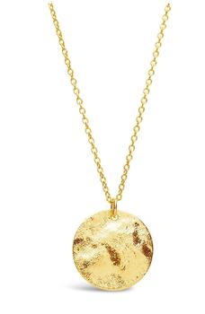 商品Sterling Forever | 14K Yellow Gold Vermeil Hammered Pendant Necklace,商家Nordstrom Rack,价格¥223图片
