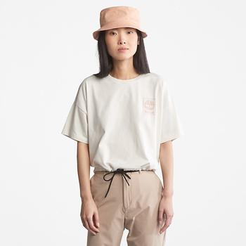 Timberland | Cropped T-Shirt with Drawstring Hem for Women in White商品图片,5折