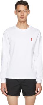 ami短袖海淘, AMI | White Ami de Cœur Long Sleeve T-Shirt商品图片 7.8折