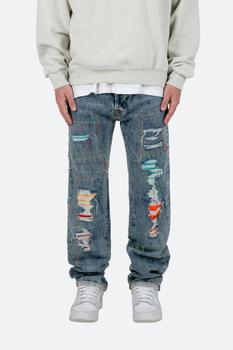 商品MNML | V483 Repaired Baggy Denim - Blue,商家mnml,价格¥444图片