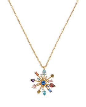 加拿大kate spade, Kate Spade | Mixed Cubic Zirconia Firework Flower Pendant Necklace in Gold Tone, 16"-19"商品图片 