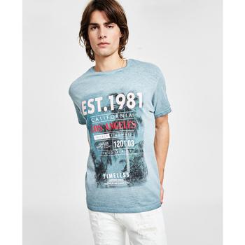 商品GUESS | Men's Cold-Dyed Palm Logo Graphic T-Shirt,商家Macy's,价格¥347图片