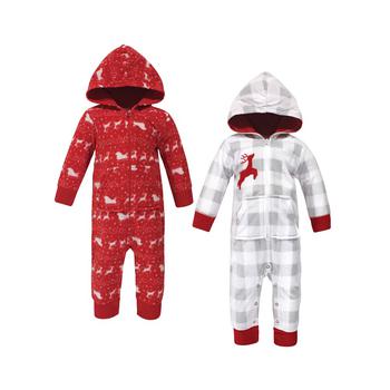 推荐Baby Girls and Boys Santas Sleigh Fleece Coveralls and Playsuits Jumpsuits, Pack of 2商品