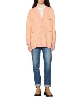 sandro开衫, Sandro | Dane Oversized Houndstooth Cardigan商品图片 5.2折, 独家减免邮费