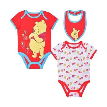Children's Apparel Network | Baby Boys and Girls Red, White Winnie the Pooh 3-Piece Bodysuit and Bib Set,商家Macy's,价格¥164