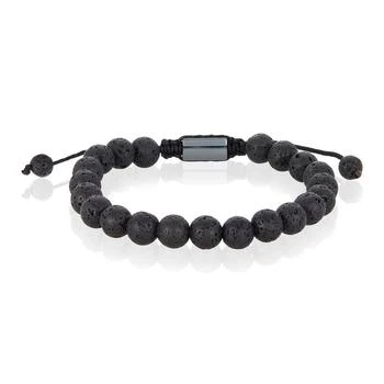 product Crucible Los Angeles Lava Natural Stone 8mm Beads on Adjustable Cord Tie Bracelet image
