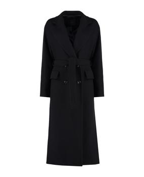 pinko真假, PINKO | Giacomo Belted Double-breasted Coat商品图片 9折