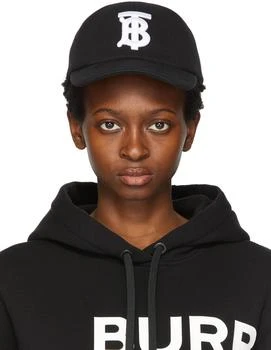 Burberry | Black Cotton Jersey Monogram Baseball Cap 独家减免邮费