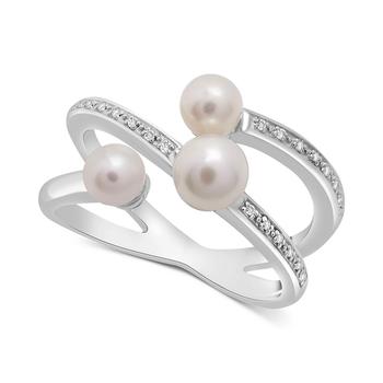 商品Macy's | Cultured Freshwater Pearl (4 & 5mm) & Diamond (1/20 ct. tw.) Statement Ring in Sterling Silver,商家Macy's,价格¥991图片