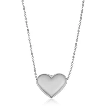 14k White Gold Heart Necklace (18 inch)