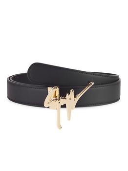 商品Giuseppe Zanotti | Brass Logo Leather Belt,商家Saks Fifth Avenue,价格¥3503图片