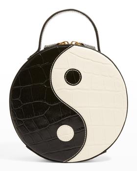 Staud | Yin Yang Round Moc-Croc Crossbody Bag商品图片,