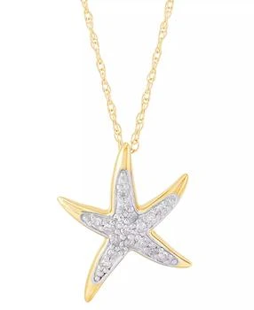 Macy's | Diamond Starfish 18" Pendant Necklace (1/10 ct. t.w.) in 10k Gold,商家Macy's,价格¥3604