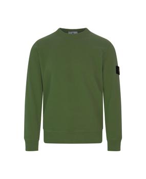 推荐Man Crew-neck Sweatshirt In Military Green Cotton商品