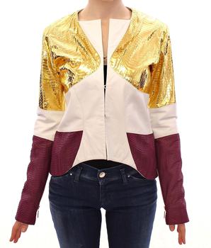 商品Vladimiro Gioia | Vladimiro Gioia -Gold Purple Leather Jacket,商家SEYMAYKA,价格¥4306图片