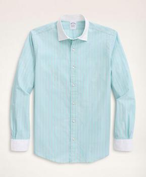 Brooks Brothers | Regent Regular-Fit Sport Shirt, Poplin Contrast English Collar Stripe商品图片,4折