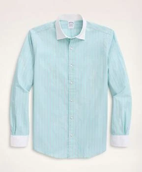 推荐Regent Regular-Fit Sport Shirt, Poplin Contrast English Collar Stripe商品