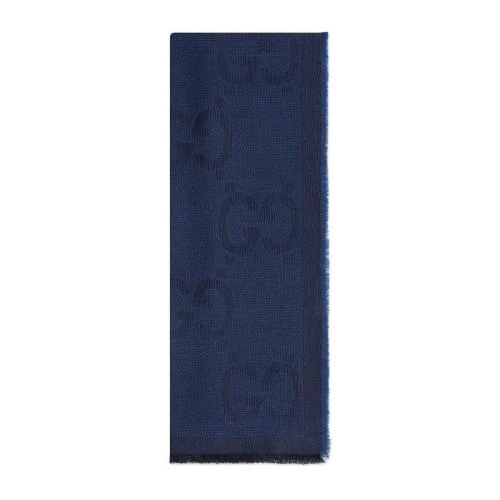 推荐GUCCI 女士海军蓝色GG羊毛提花围巾 695139-4GA10-4168商品