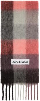 Acne Studios | Pink Mohair Checked Scarf 独家减免邮费