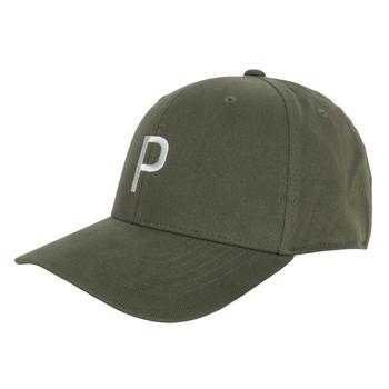 推荐PUMA Men's "P" Lux Snapback Hat Deep Lichen Green商品