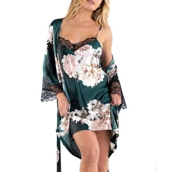 Linea Donatella | Women's Aribella 2-Pc. Floral Robe & Chemise Set 