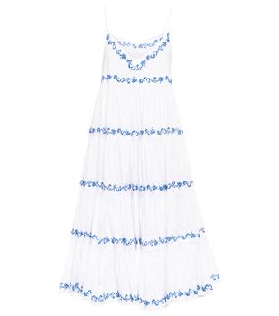 CAROLINE CONSTAS是什么牌子, CAROLINE CONSTAS | Katrina embroidered poplin midi dress商品图片 
