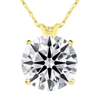 SSELECTS | 4 Carat Round Shape Lab Grown Diamond Solitaire Necklace In 14k Yellow Gold (g-h,vs2),商家Premium Outlets,价格¥33216