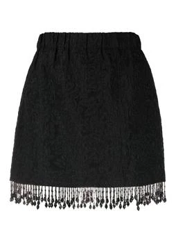 推荐Jacquard Organza Bead Fringe Mini Skirt商品