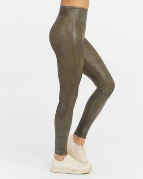 SPANX | Faux Leather Croc Shine Leggings in Olive商品图片,5.4折, 独家减免邮费