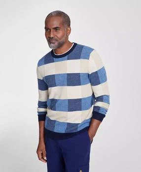 Club Room | Men's Textured Check Merino Crewneck Sweater, Created for Macy's,商家Macy's,价格¥309