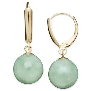 Macy's | Jade Bead Drop in 14k Gold Earrings,商家Macy's,价格¥3718