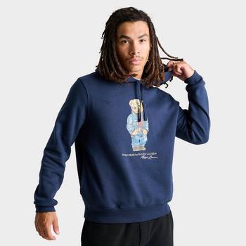 商品Ralph Lauren | Men's Polo Ralph Lauren Denim Polo Bear Fleece Pullover Hoodie,商家Finish Line,价格¥1308图片