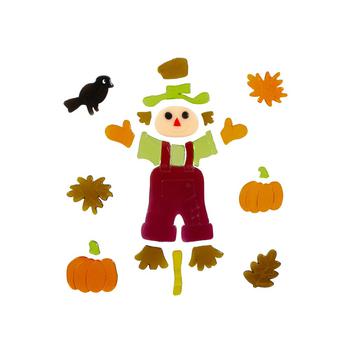 Northlight | Scarecrow and Pumpkins Thanksgiving Gel 7 Piece Window Clings Set商品图片,3.8折