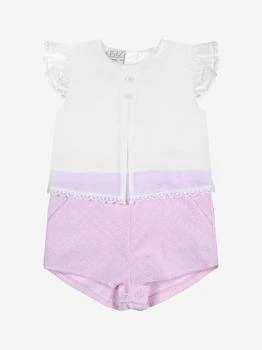 Paz Rodriguez | Baby Girls Romper - White & Cotton Romper 4折×额外9折, 独家减免邮费, 额外九折