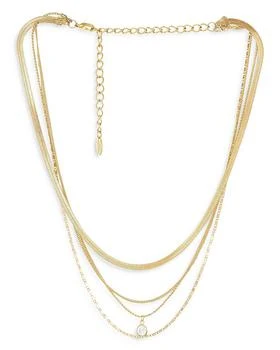 推荐All the Chains 18K Gold Plated Layered Necklace, 13-15"商品
