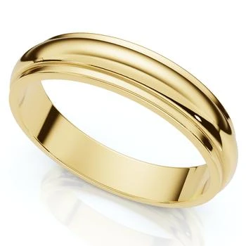 Pompeii3 | 4mm Step Cut Polished Wedding Band 14K Yellow Gold Size Selectable,商家Premium Outlets,价格¥4110