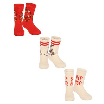 推荐Sea motive set of socks in off white and red商品