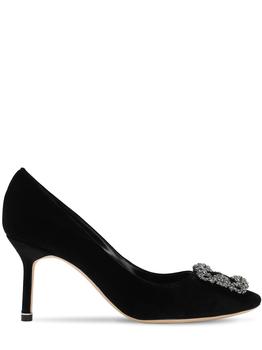 Manolo Blahnik长筒靴, Manolo Blahnik | 70mm Hangisi Velvet Pumps商品图片 额外8.5折, 额外八五折
