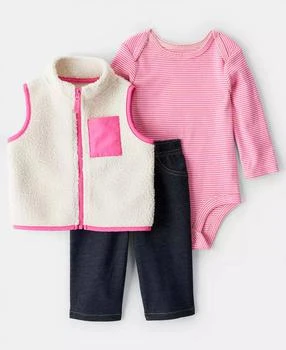 Carter's | Baby Girls 3-Piece Sleeveless Vest, Bodysuit and Pants Set,商家Macy's,价格¥106