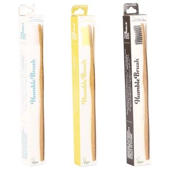 The Humble Co | Pack of 3 medium soft bamboo toothbrush in black white and yellow,商家BAMBINIFASHION,价格¥136