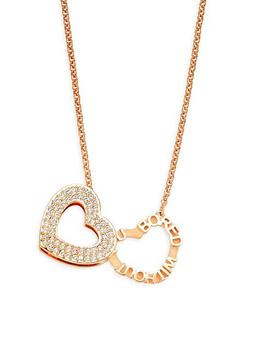 商品18K Rose Gold & Crystal Heart Pendant Necklace图片