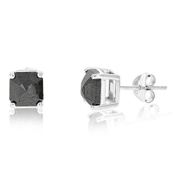 商品Vir Jewels | 3.50 cttw Emerald Cut Black Diamond Stud Earrings .925 Sterling Silver Prong Set,商家Premium Outlets,价格¥1375图片
