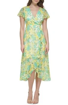 Kensie | Floral Chiffon Faux Wrap Midi Dress 2折