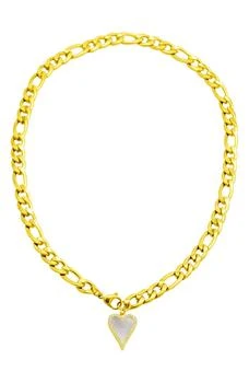 ADORNIA | Heart Pendant Figaro Chain Necklace,商家Nordstrom Rack,价格¥180