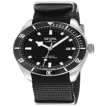 Gevril是什么牌子, Gevril | Men's Yorkville Swiss Automatic Black Nylon Strap Watch 43mm商品图片 