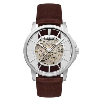 推荐Thomas Earnshaw Men's ES-8220-01 Horizon Skeleton 43mm Silver Dial Leather Watch商品