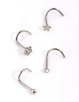 Lovisa | Titanium Star and Flower Nose Stud Pack,商家Premium Outlets,价格¥120