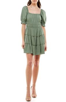 ROW A, ROW A | Ruched Bust Puff Sleeve Mini Dress商品图片 